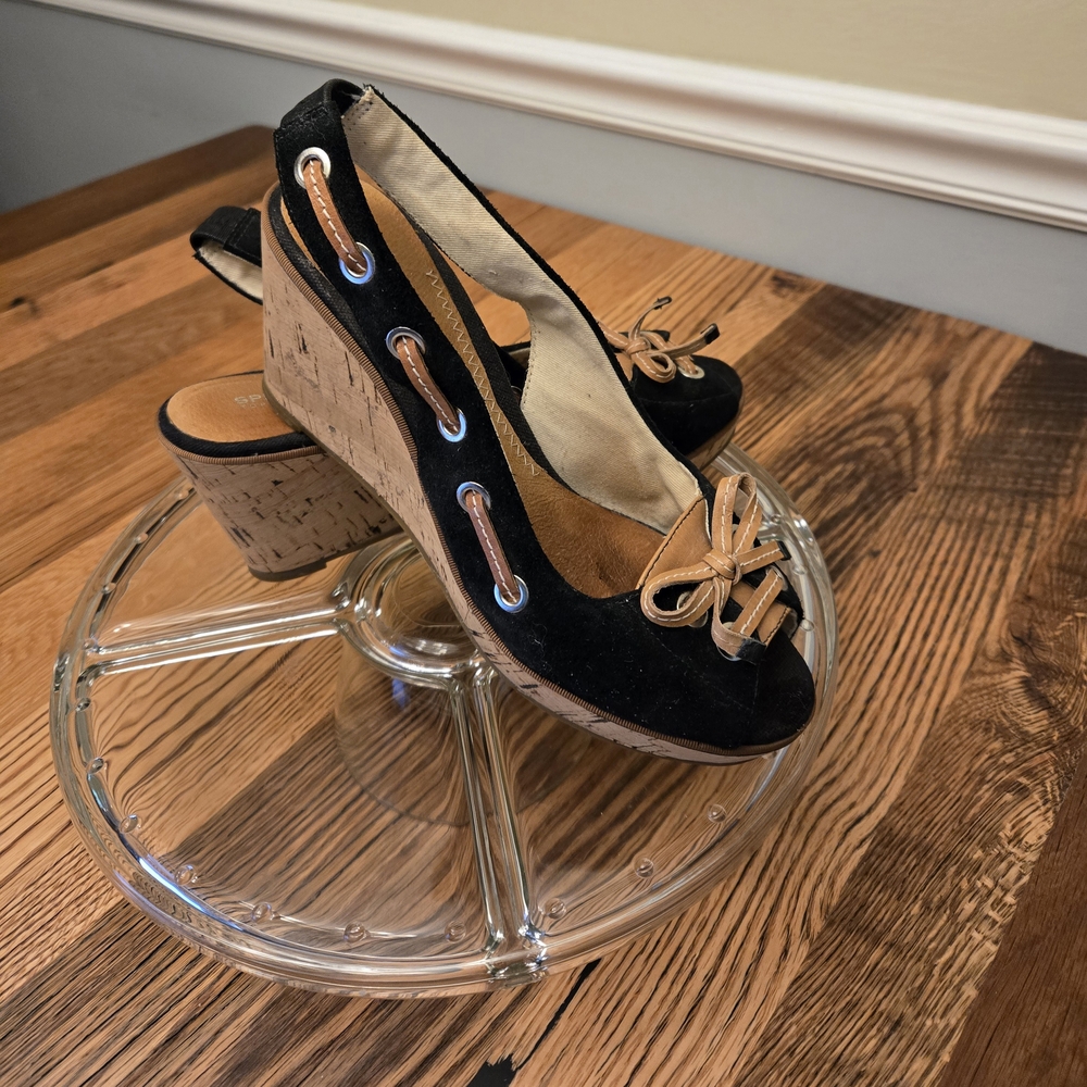 Sperry Black and Tan Wedges with Classic Elegance